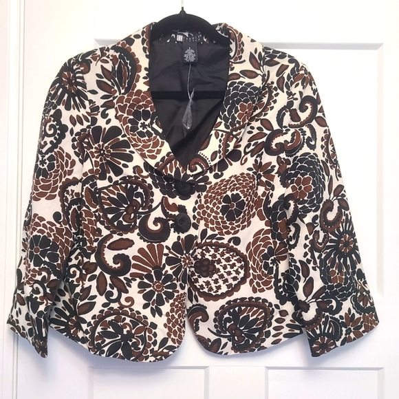 NWT Small Linen Crop Jacket size 5 - Picture 1 of 7